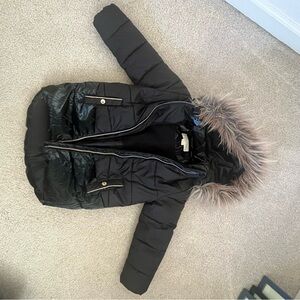 Girls Black Puffer Coat Winter